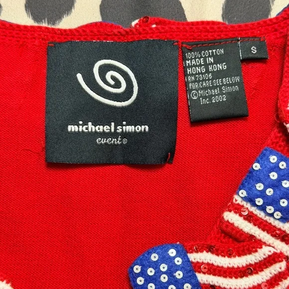 🇺🇸 Vintage Patriotic Flag Cardigan ✨ Sequin Crochet Statement Sweater Size S - Picture 9 of 13